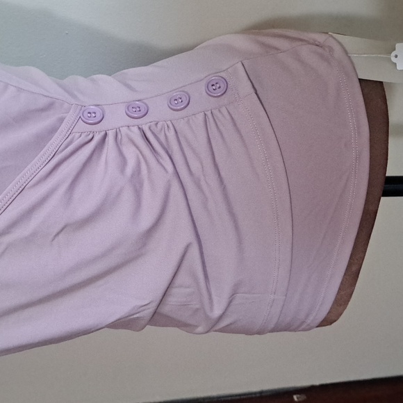 NWT Halara V Neck Ruched Decorative Button Work Tank Size Sm Stretch Pink - Picture 4 of 8